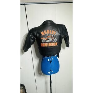 Harley Davidson Size 5 Kids Leather Jacket - Great Condition Missing Zipper Key